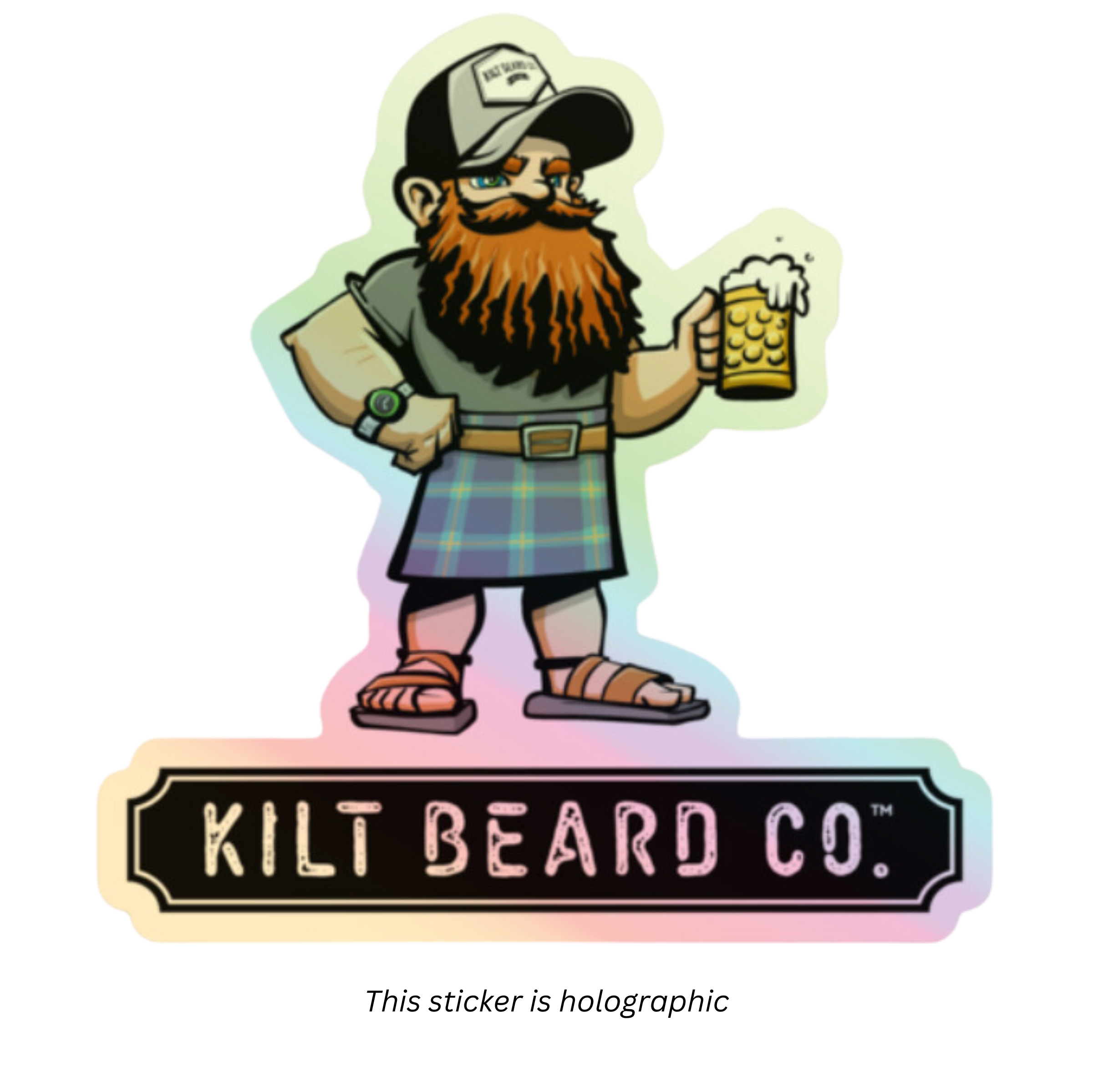 Kilt Beard Co. Icon Holographic Sticker