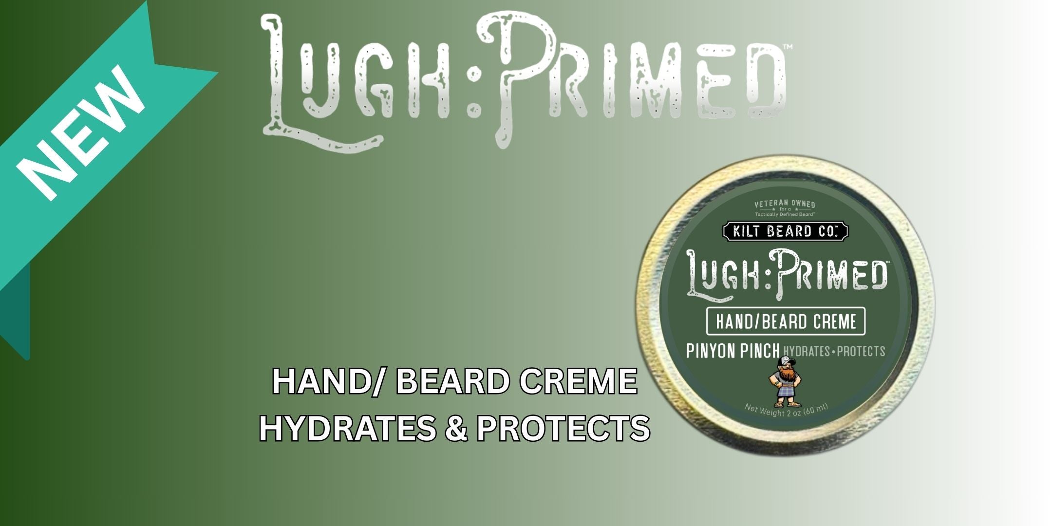 Kilt Beard Co. Hand and Beard Creme for cracked dry hands. Helps keep the skin moisturized from the elements.