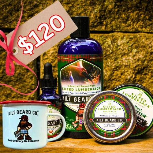 Editions - Kilted Lumberjack Complete Kit | Beard Oil, Balm, Butter, Advanced Wash, and Free Gift Mug - KiltBeardCo