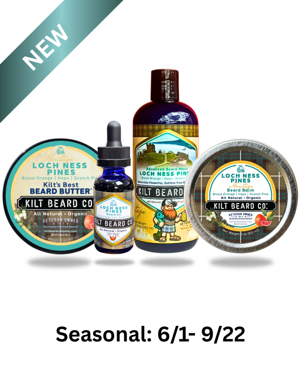 Loch Ness Pines Heritage Complete Beard Kit | Beard Oil, Balm, Butter, and Advanced Wash - KiltBeardCo