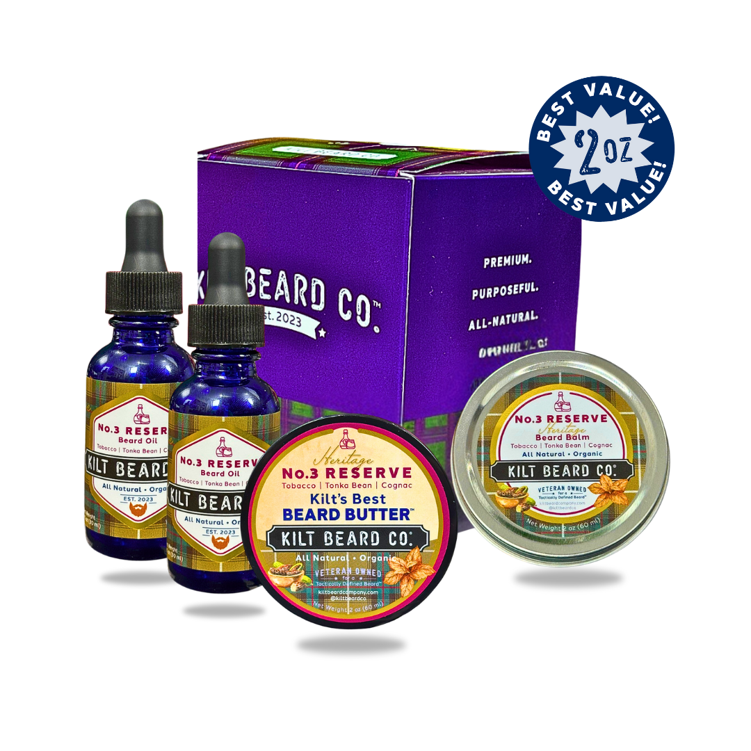 No. 3 Reserve Heritage Beard Kit | Beard Oil, Balm, and Butter - KiltBeardCo