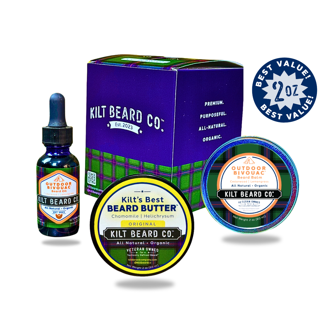 Outdoor Bivouac Weekend Warrior Lifestyle Beard Kit | Beard Oil, Balm, and Butter - KiltBeardCo