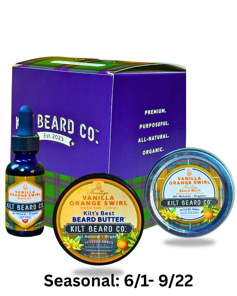 Vanilla Orange Swirl Heritage Beard Kit | Beard Oil, Balm, and Butter - KiltBeardCo