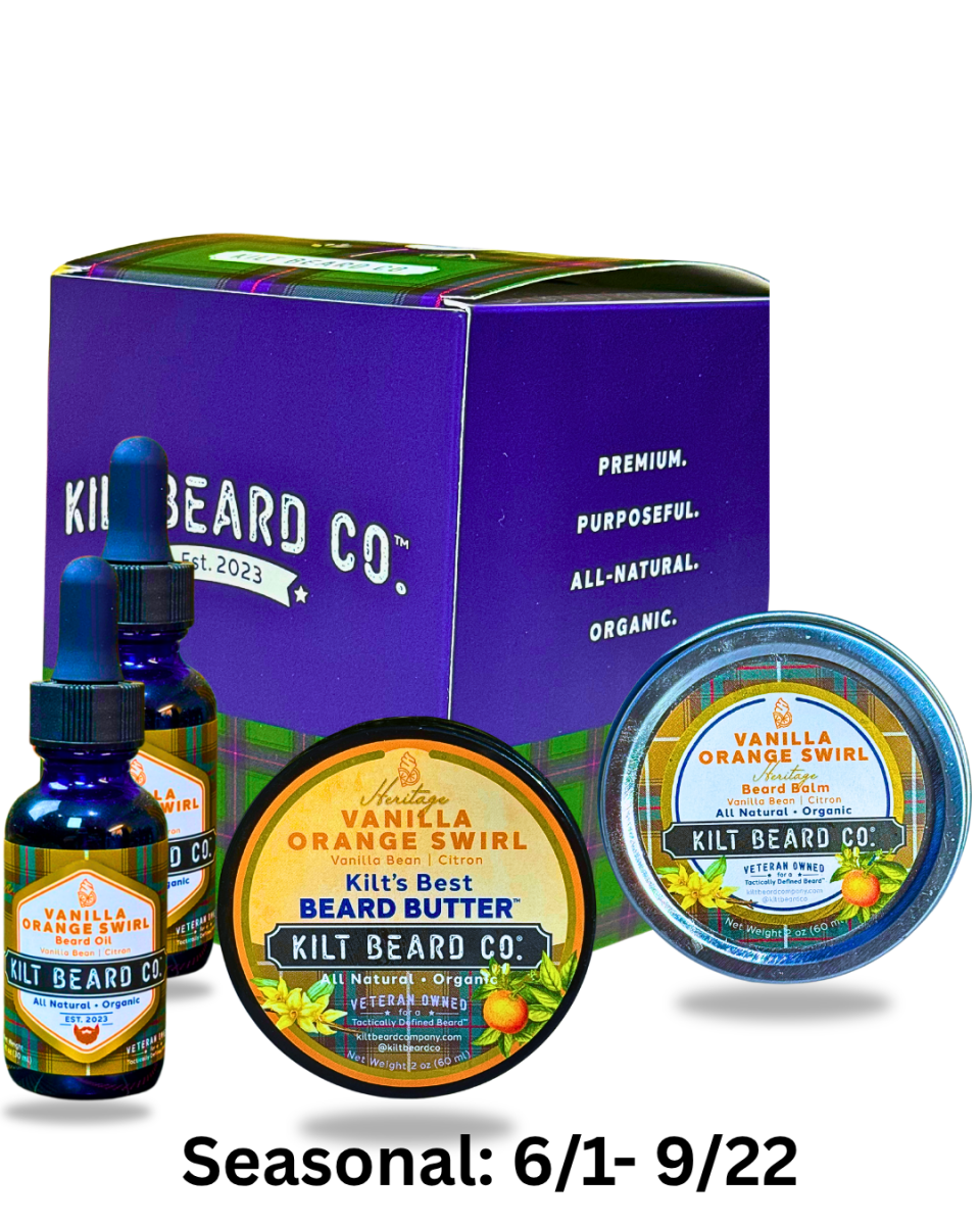 Vanilla Orange Swirl Heritage Beard Kit | Beard Oil, Balm, and Butter - KiltBeardCo