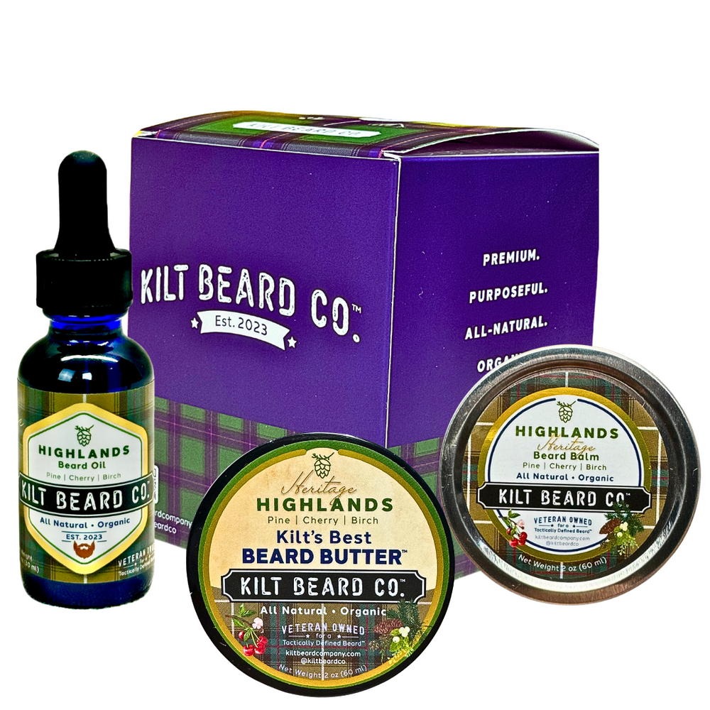 Highlands- Heritage Beard Kit- Beard Oil, Balm, and Butter