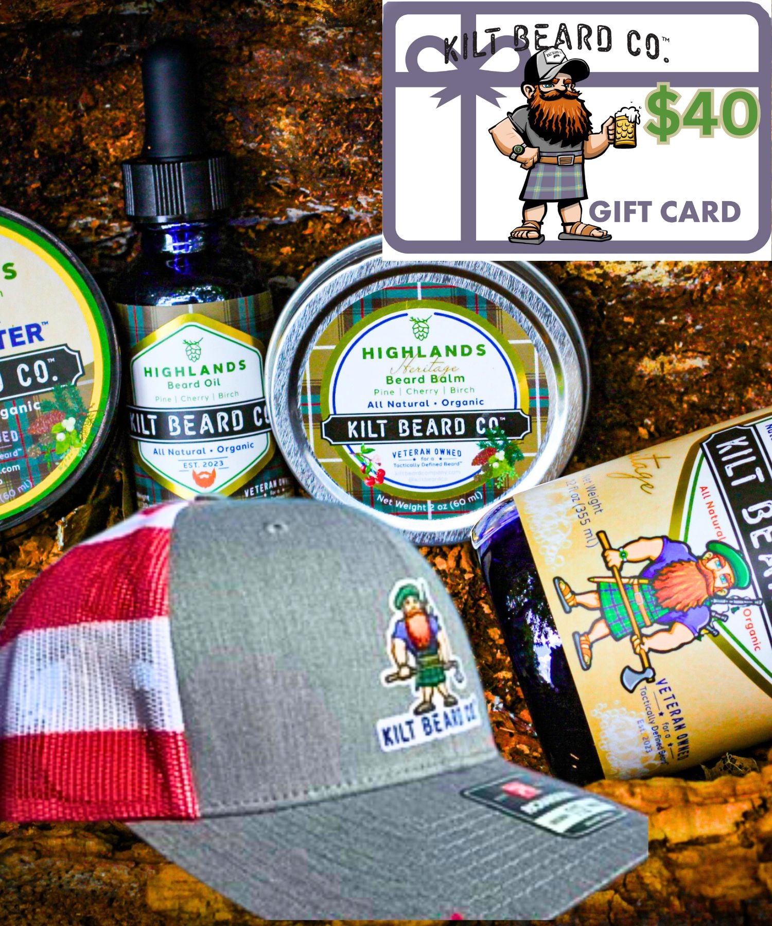 Editions Complete Beard Kit with patriotic hat and Gift Card