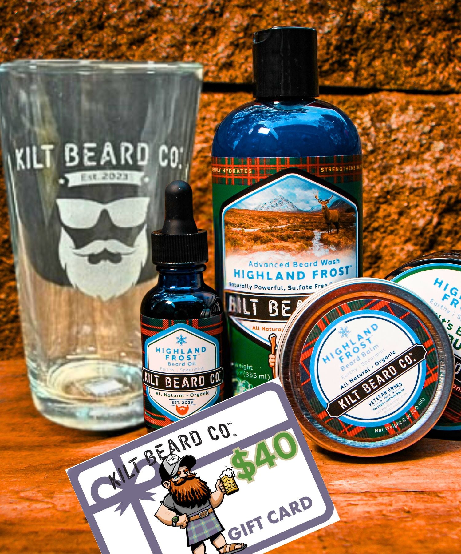 Editions Complete Beard Kit with beer glass pint and Gift Card