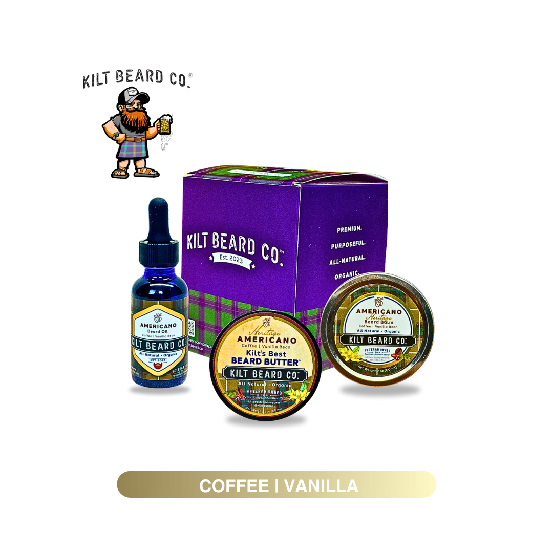 Americano- Heritage Beard Kit- Beard Oil, Balm, and Butter