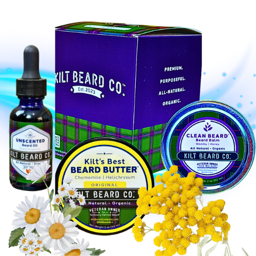 Unscented- Everyday Lifestyle Beard Kit- Beard Oil, Balm, and Butter