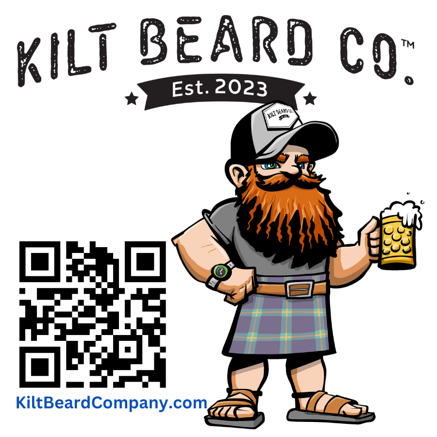 Kilt Beard Co.- Sticker with Icon and QR