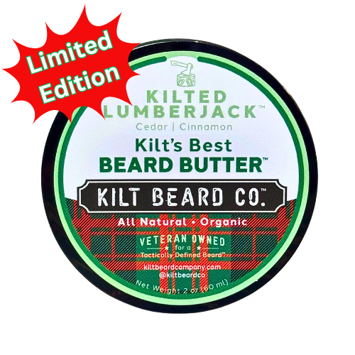 Kilt's Best Beard Butter- Kilted Lumberjack- Limited Edition Premium Beard Butter 2oz (Cedar wood and Cinnamon))