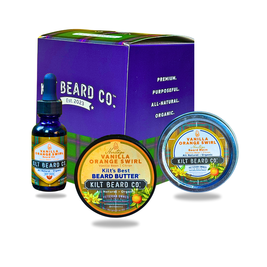 Vanilla Orange Swirl Heritage Beard Kit | Beard Oil, Balm, and Butter
