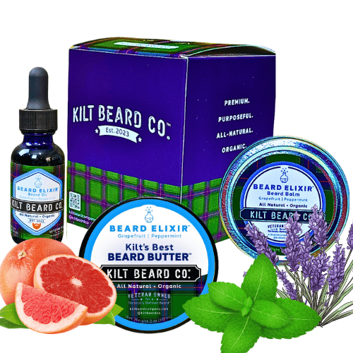 Beard Elixir - Moisturizing Lifestyle Beard Kit - Beard Oil, Balm, and Butter - KiltBeardCo