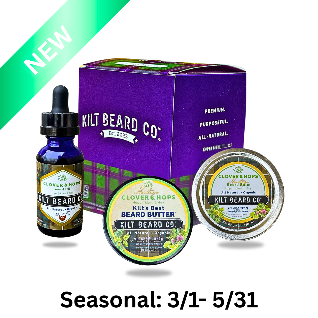 Clover and Hops Beard Kit | Beard Oil, Balm, and Butter - KiltBeardCo