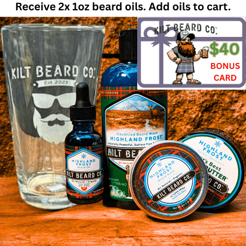 Editions - Highland Frost Complete Kit | Beard Oil, Balm, Butter, Advanced Wash, and Free Gift - KiltBeardCo