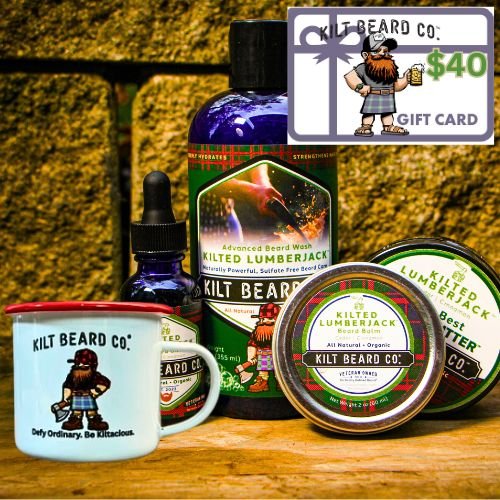 Editions - Kilted Lumberjack Complete Beard Kit | Beard Oil, Balm, Butter, Advanced Wash, and Free Gift Mug - KiltBeardCo