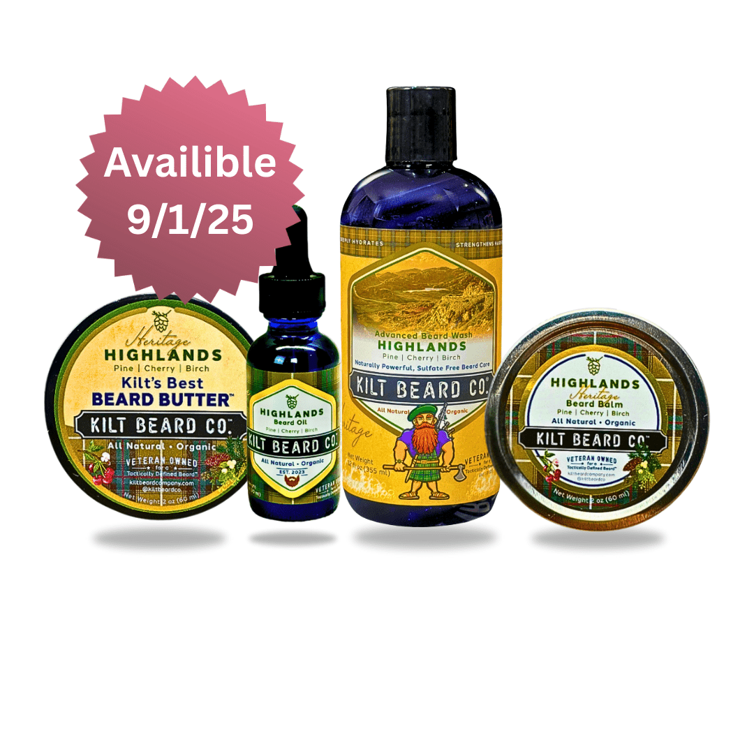 Highlands Heritage Complete Beard Kit | Beard Oil, Balm, Butter, and Advanced Wash - KiltBeardCo