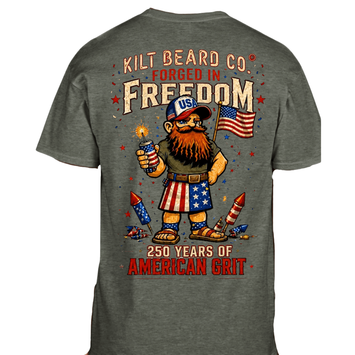 Kilt Beard Co. | 250th Freedom Has A Beard T-Shirt - KiltBeardCo