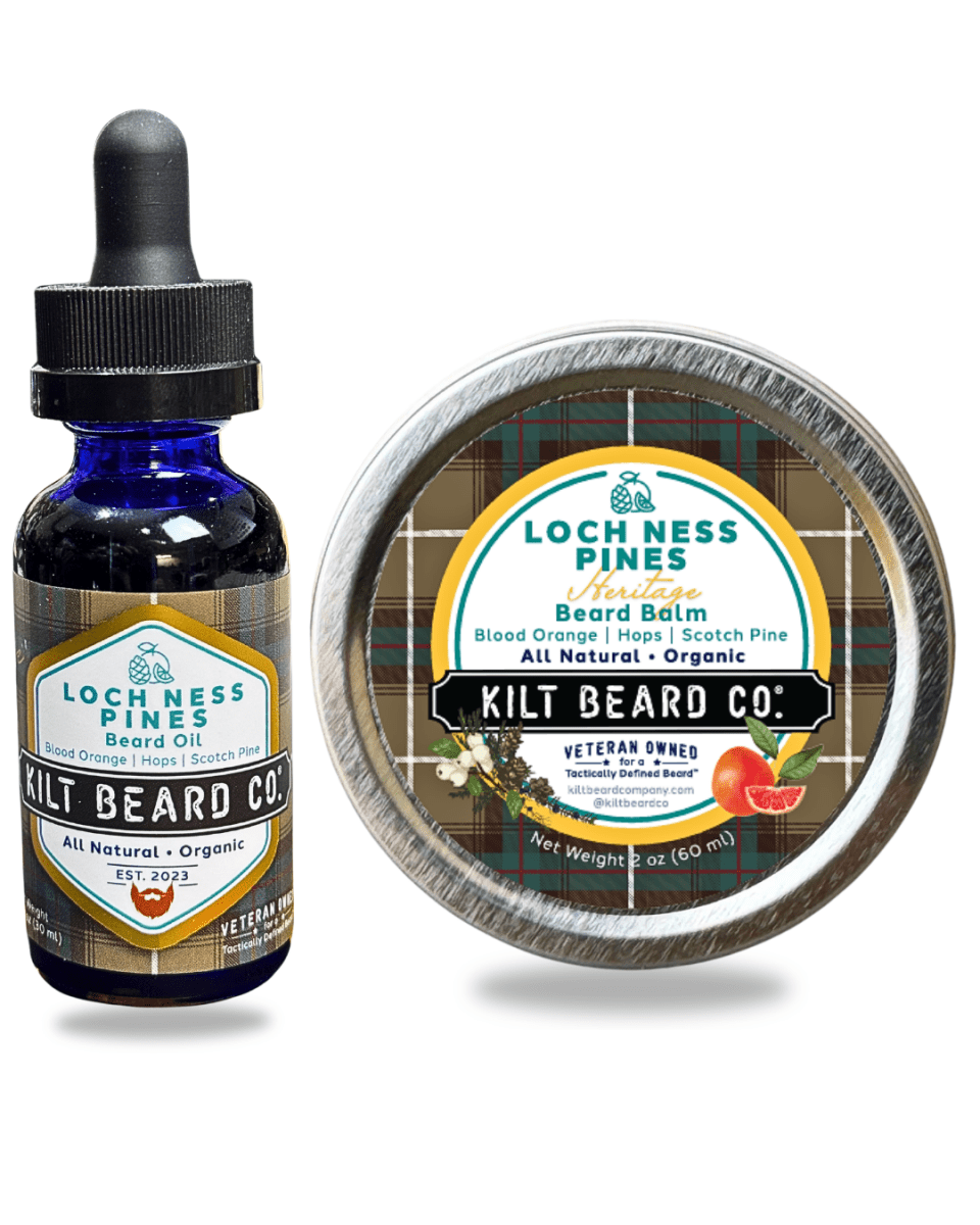 Loch Ness Pines Oil + Balm Duo | Blood Orange, Hops & Scots Pine - KiltBeardCo