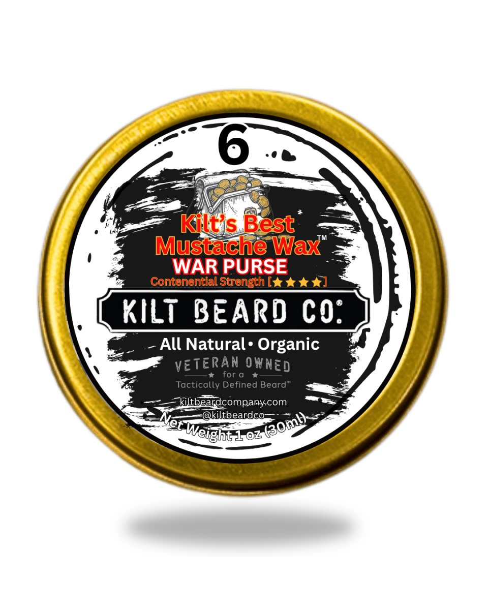 Mustache Wax | War Purse (FTPBTP) - Cedarwood, Lavender, Rose - KiltBeardCo
