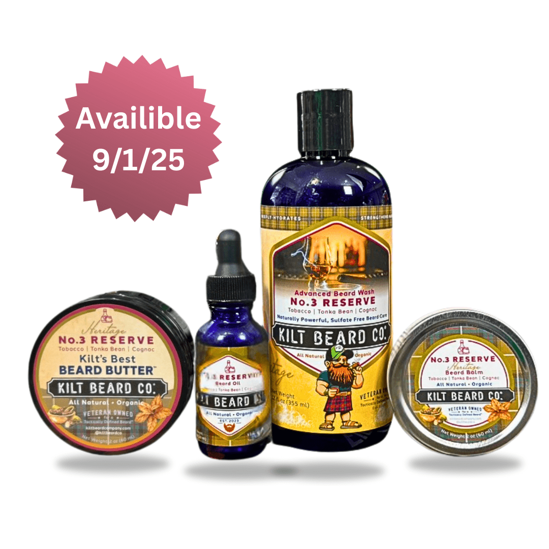 No. 3 Heritage Beard Kit | Beard Oil, Balm, Butter, and Advanced Wash - KiltBeardCo