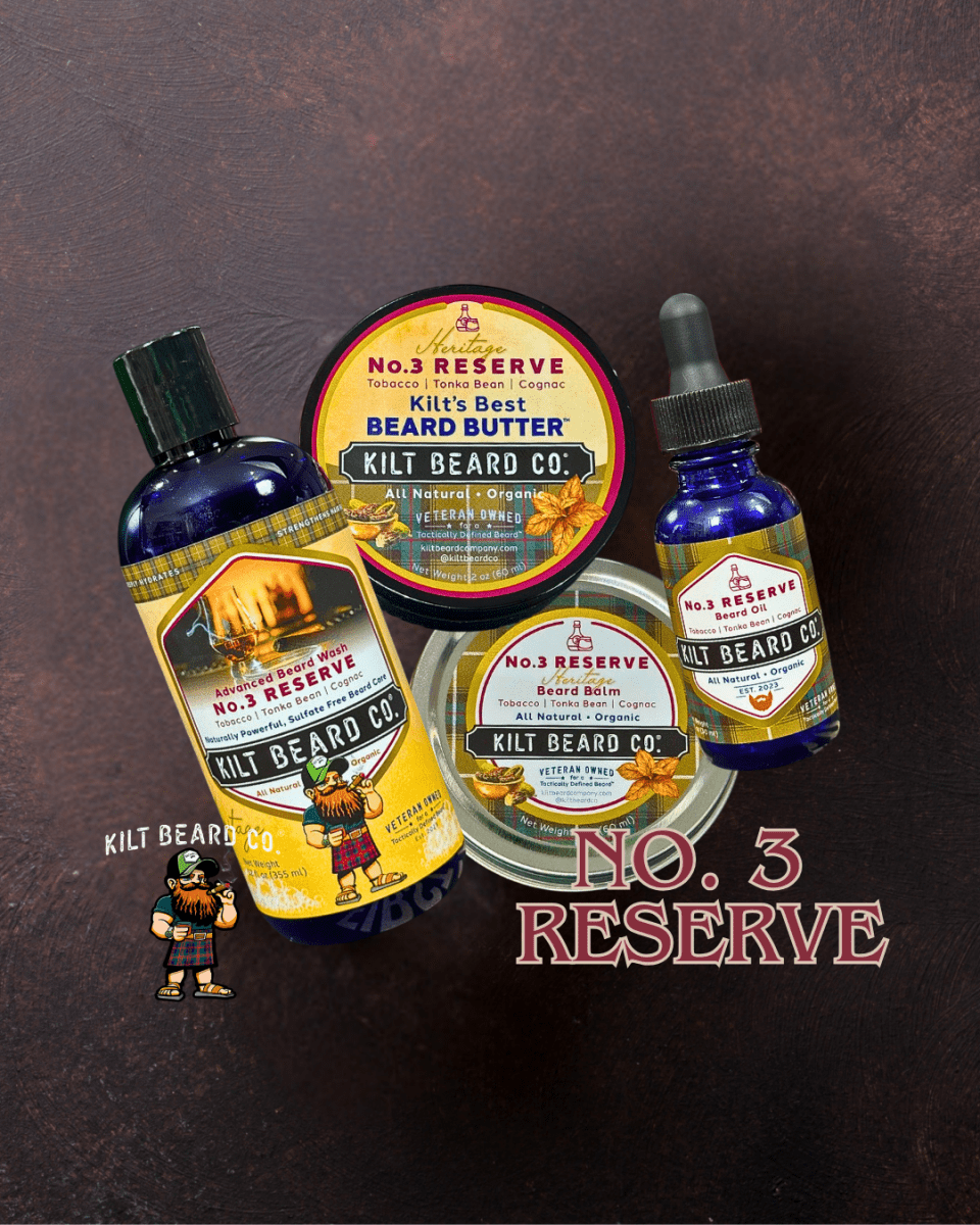 No. 3 Heritage Beard Kit | Beard Oil, Balm, Butter, and Advanced Wash - KiltBeardCo