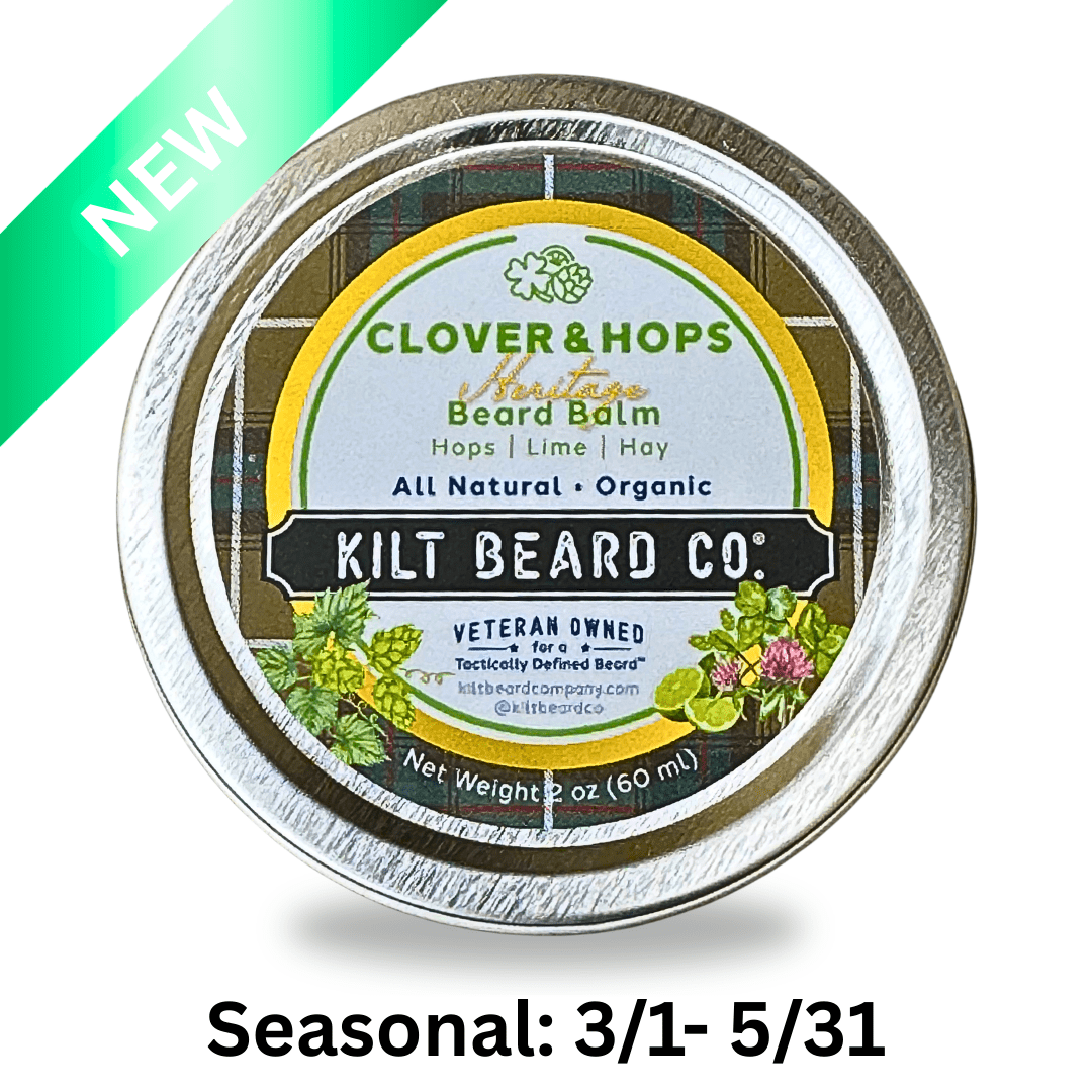 Premium Beard Balm | Clover & Hops - Hops, Lime, Hay - KiltBeardCo