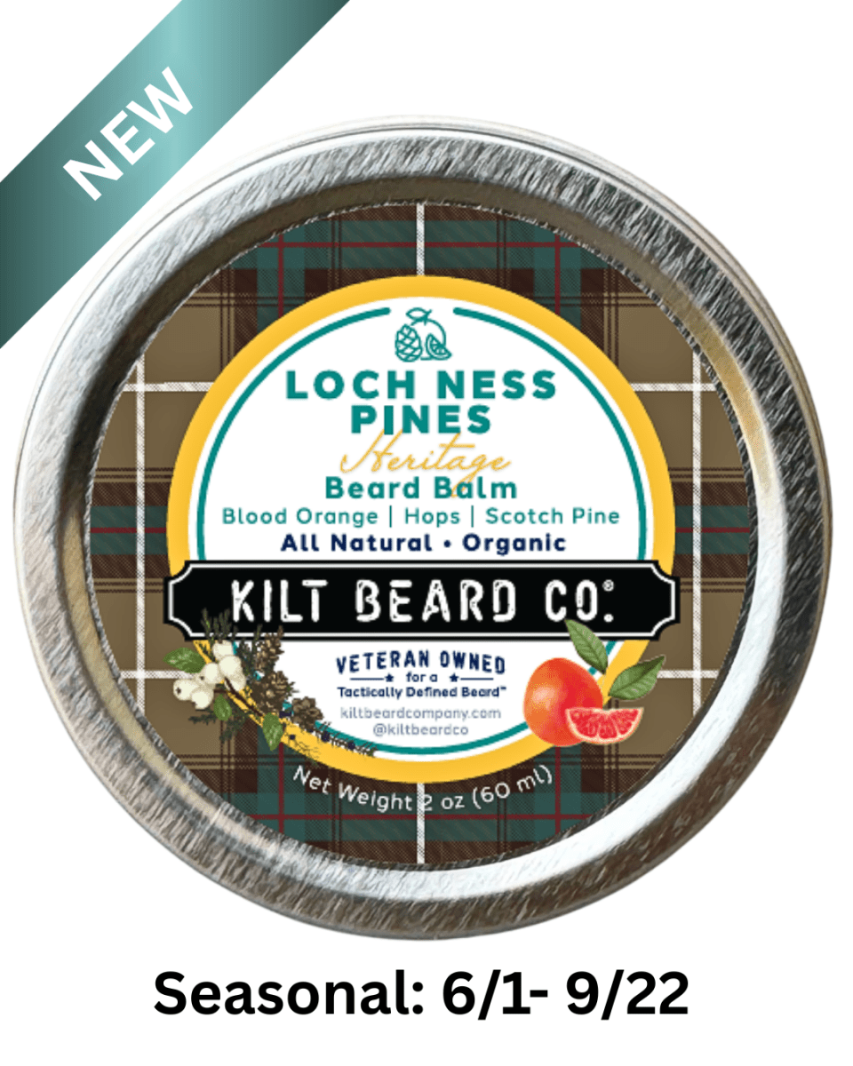 Premium Beard Balm | Loch Ness Pines Heritage | Blood Orange, Hops, Scots Pines - KiltBeardCo
