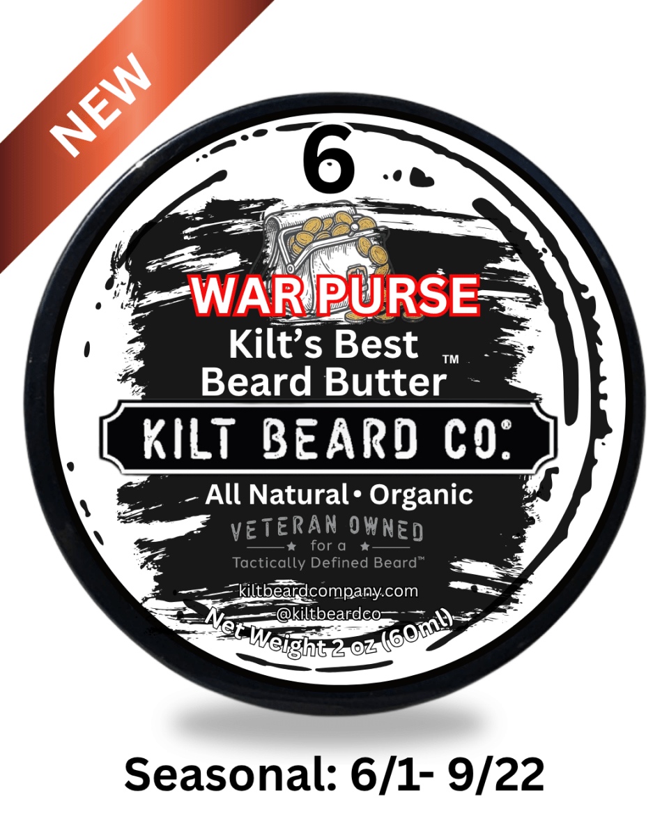 Premium Beard Beard Butter | 6 War Purse (FTPBTP) - Cedarwood, Lavender, Rose - KiltBeardCo