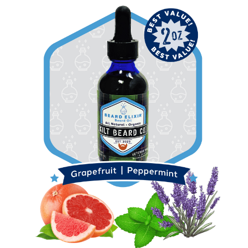 Premium Beard Oil | Beard Elixir Moisturizing Lifestyle | Grapefruit and Peppermint - KiltBeardCo