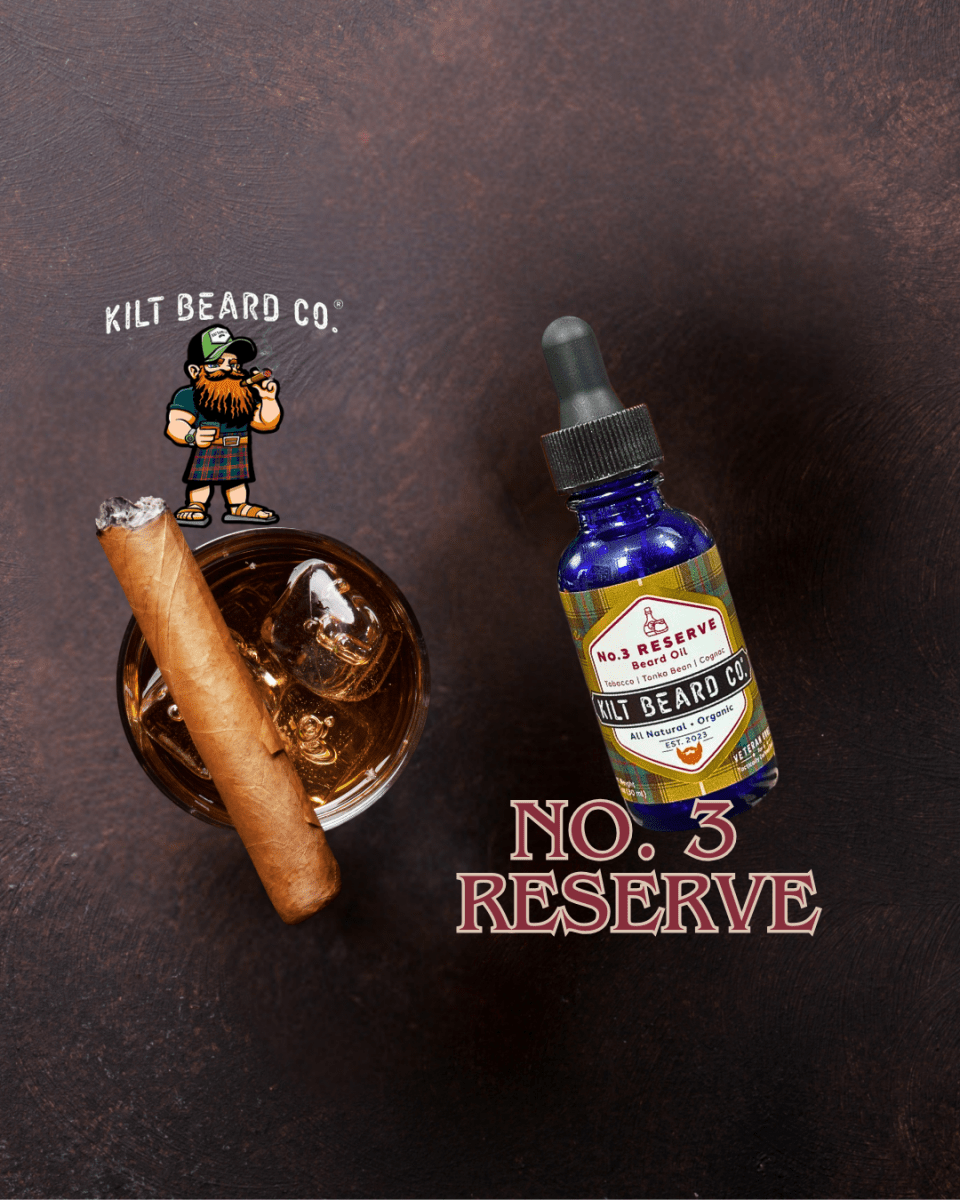 Premium Beard Oil | No. 3 Reserve Heritage | Tobacco, Tonka Bean, and Cognac - KiltBeardCo