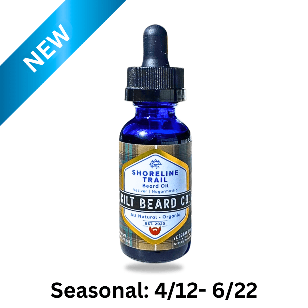 Premium Beard Oil | Shoreline Trail Heritage | Vetiver, Nagarmotha - KiltBeardCo