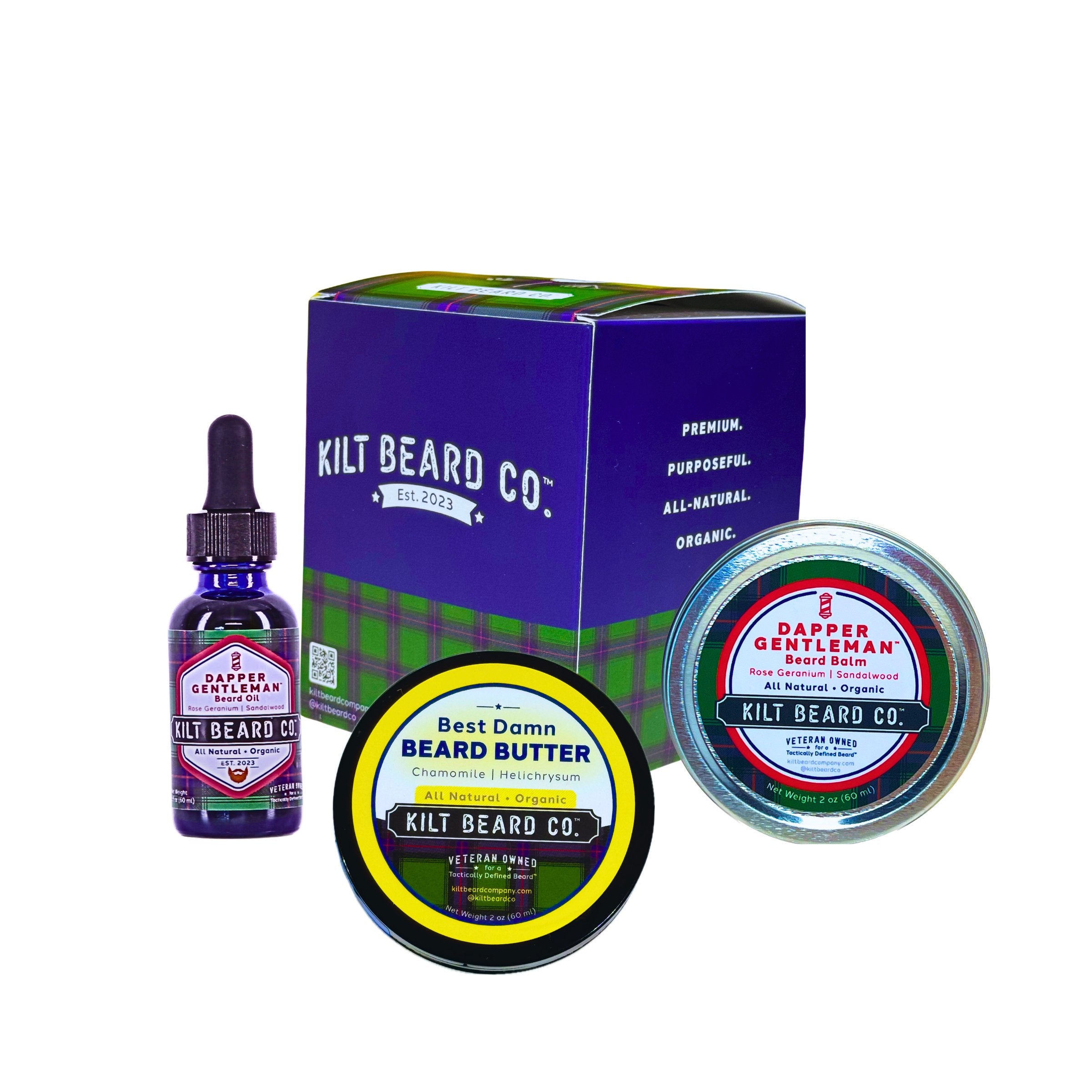 Date Night 1-2-3 Care Kit - Butter, Balm, Oil (Sandalwood, Roman Chamomile) - KiltBeardCo