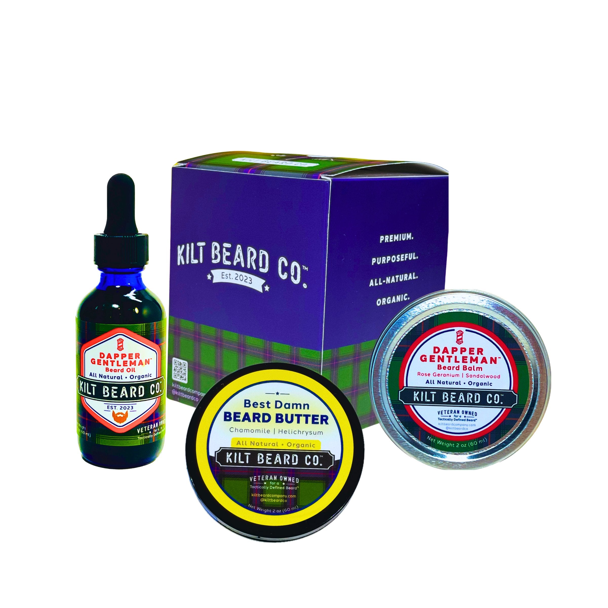 Date Night 1-2-3 Care Kit - Butter, Balm, Oil (Sandalwood, Roman Chamomile) - KiltBeardCo