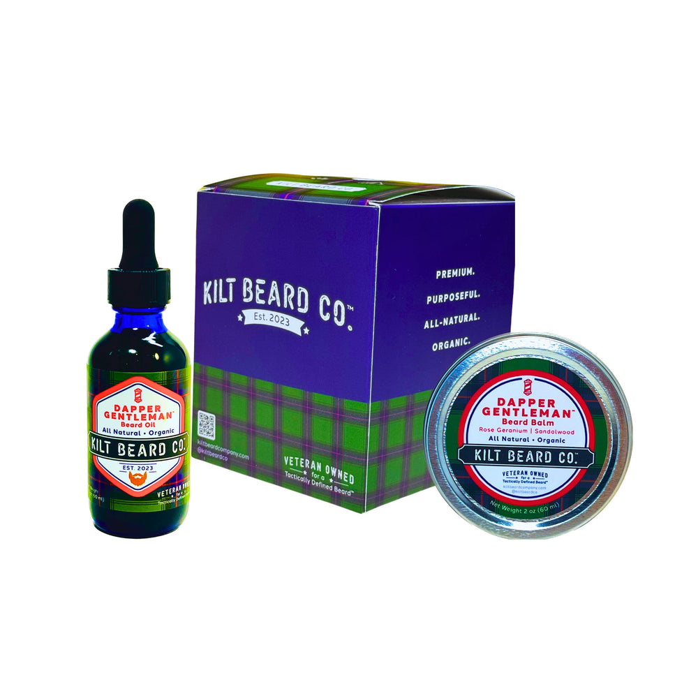 Date Night Premium Beard Kit - Beeswax, Rose, Sandalwood (Balm, Oil) - KiltBeardCo