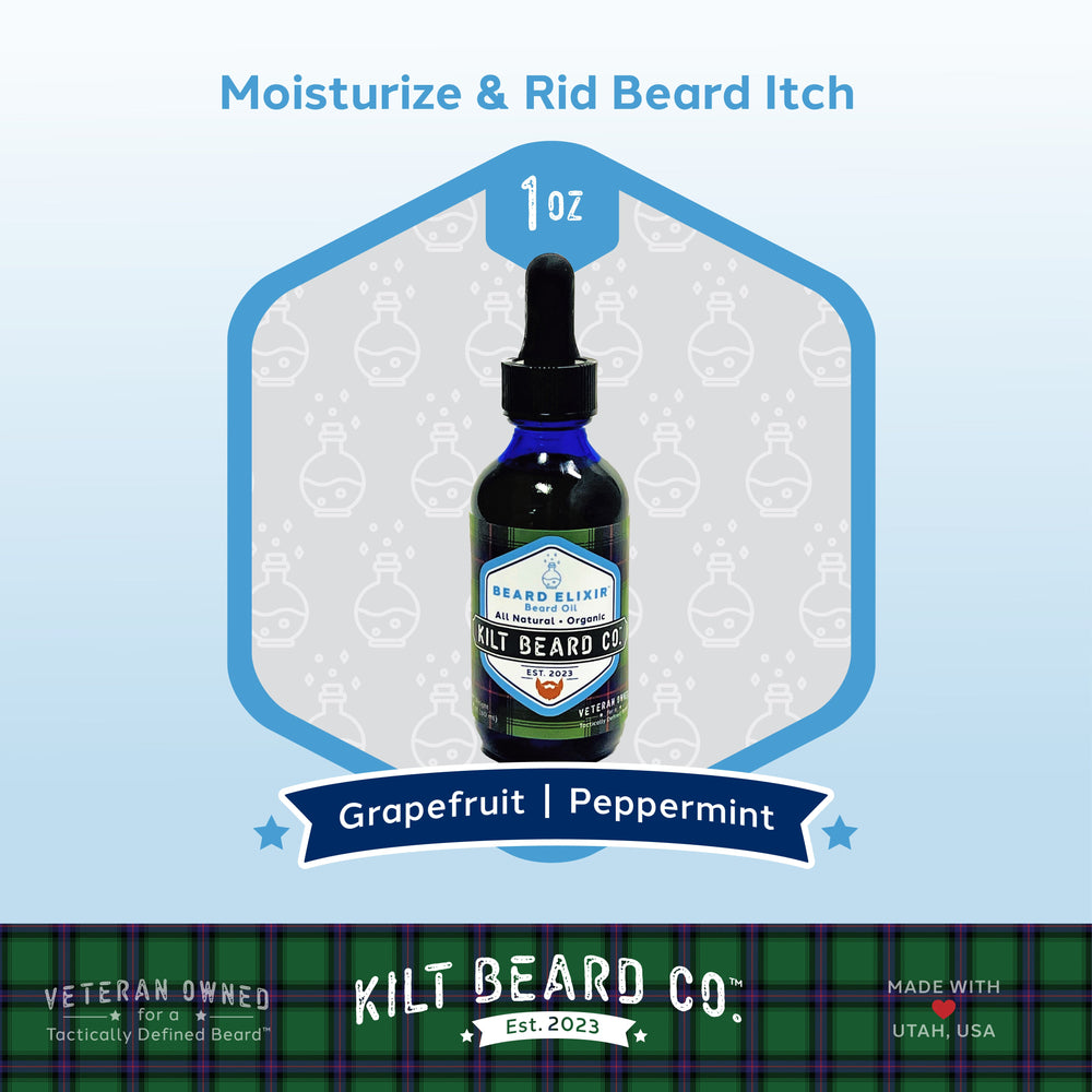 
                  
                    Moisturizing Powerhouse Beard Kit - Peppermint, Mango (Balm, Oil, Butter, Hat, T-shirt) - KiltBeardCo
                  
                