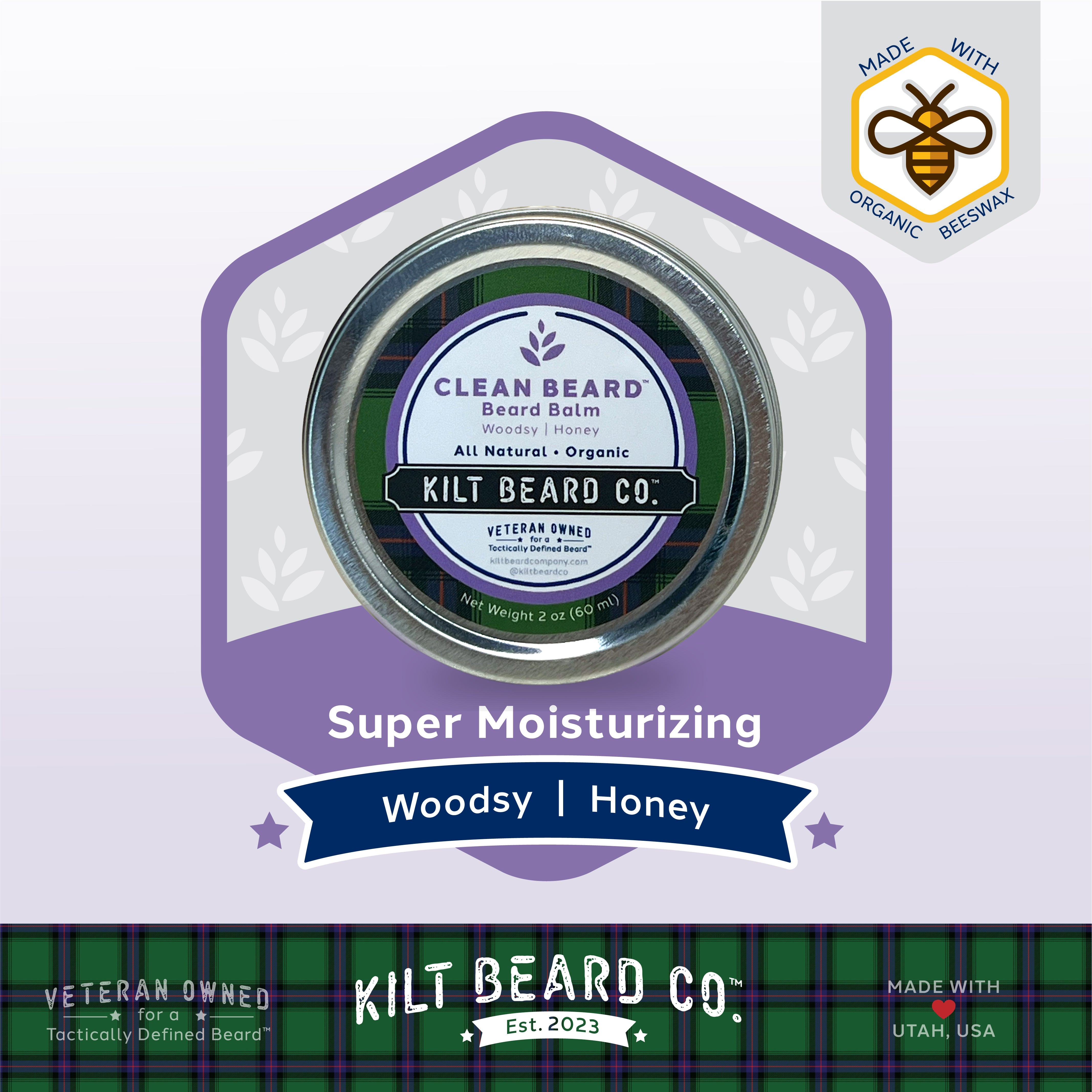 Outdoor Beard Care Kit - Cedarwood Oil, Unscented Balm (Argan, Baobab) - KiltBeardCo