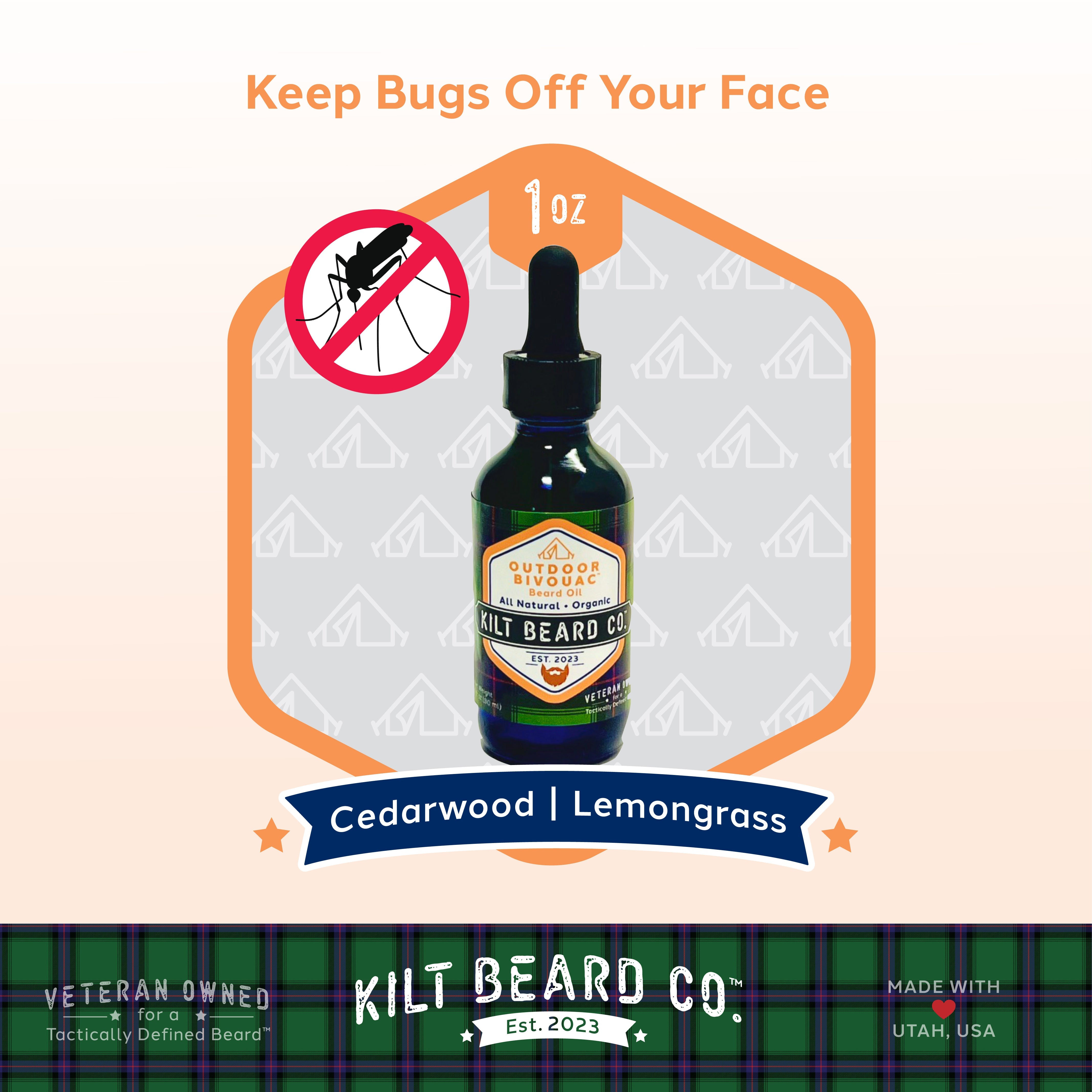 Outdoor Beard Care Kit - Cedarwood Oil, Unscented Balm (Argan, Baobab) - KiltBeardCo