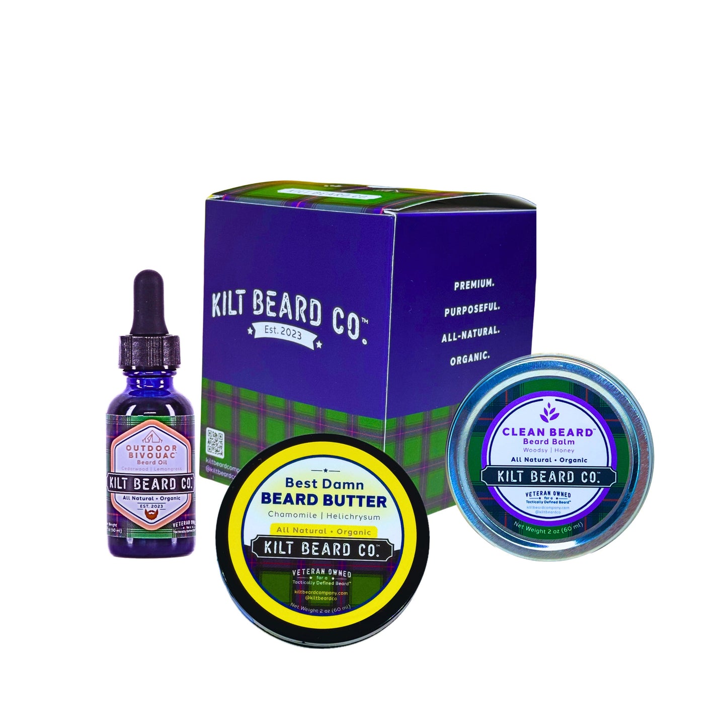 
                  
                    Outdoor Beard Care Kit - Cedarwood Oil, Unscented Balm (Argan, Baobab) - KiltBeardCo
                  
                
