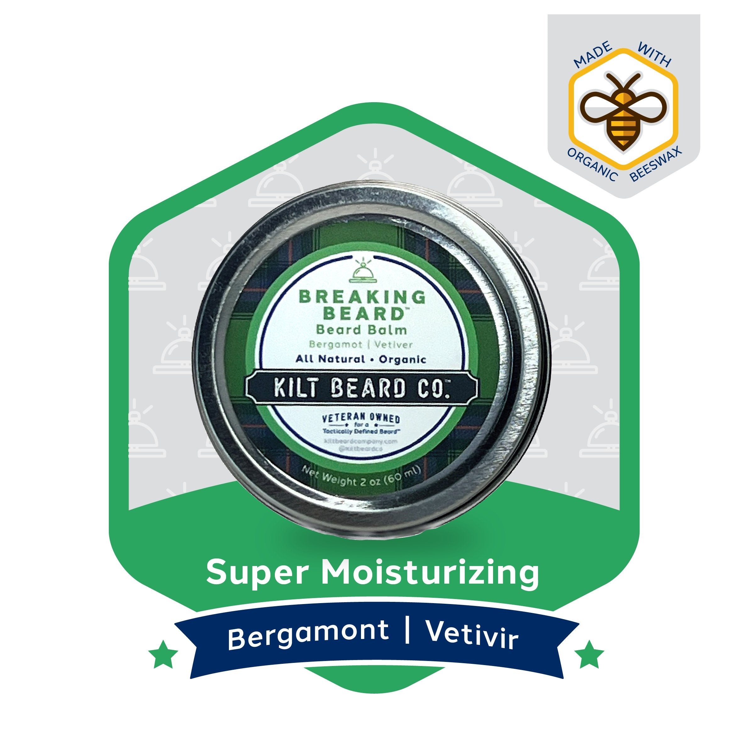 Premium Beard Balm - Beeswax, Shea 2oz | Breaking Beard™ - KiltBeardCo