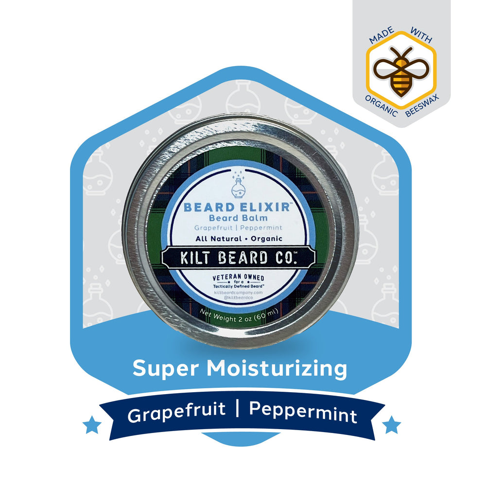 Premium Beard Balm - Beeswax, Shea 2oz Peppermint | Beard Elixir™ - KiltBeardCo