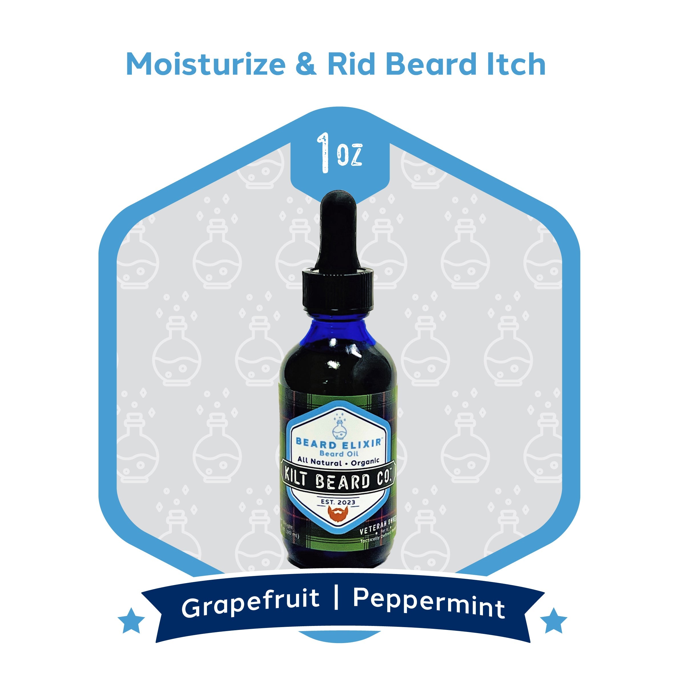 Premium Beard Oil - Organic Jojoba, Peppermint | Beard Elixir™ - KiltBeardCo